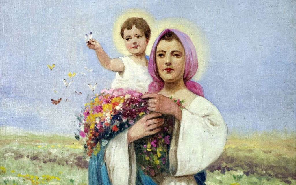 fragment obrazu Adama Setkowicza "Matka Boska Zielna" Święto Matki Bożej Zielnej